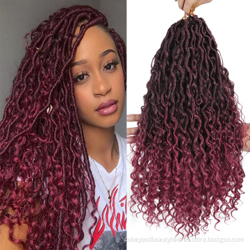 synthetic Faux Locs Crochet braids hair Passion Twist River Goddess Twist Braids Synthetic Braiding hair curly ends